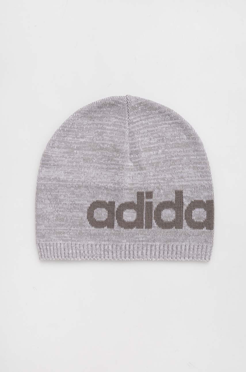 

Шапка adidas в сиво с фина плетка, Сив