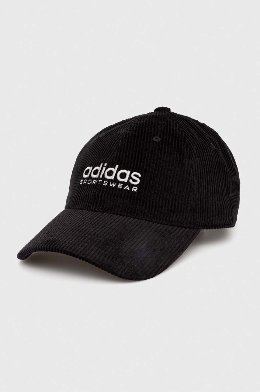 adidas Performance șapcă de baseball din catifea culoarea negru, cu imprimeu