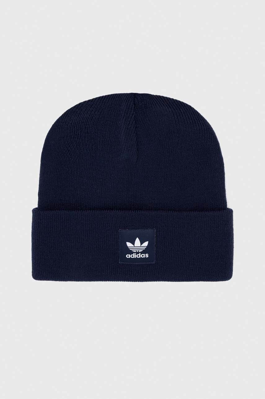adidas Originals caciula culoarea albastru marin, din tesatura neteda