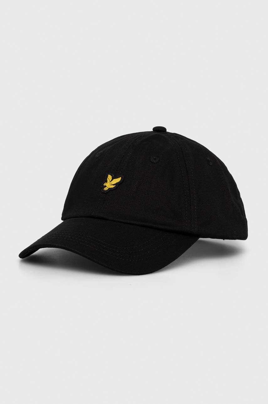

Бавовняна бейсболка Lyle & Scott колір чорний з аплікацією