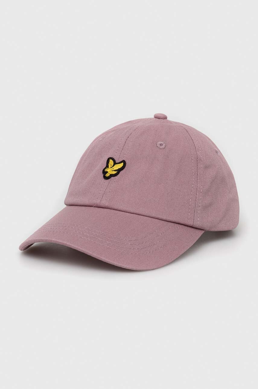 

Хлопковая кепка Lyle & Scott цвет розовый с аппликацией