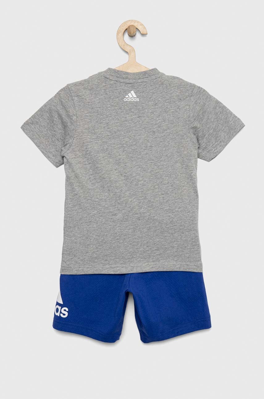 

Детский комплект из хлопка adidas LK BL CO T цвет серый
