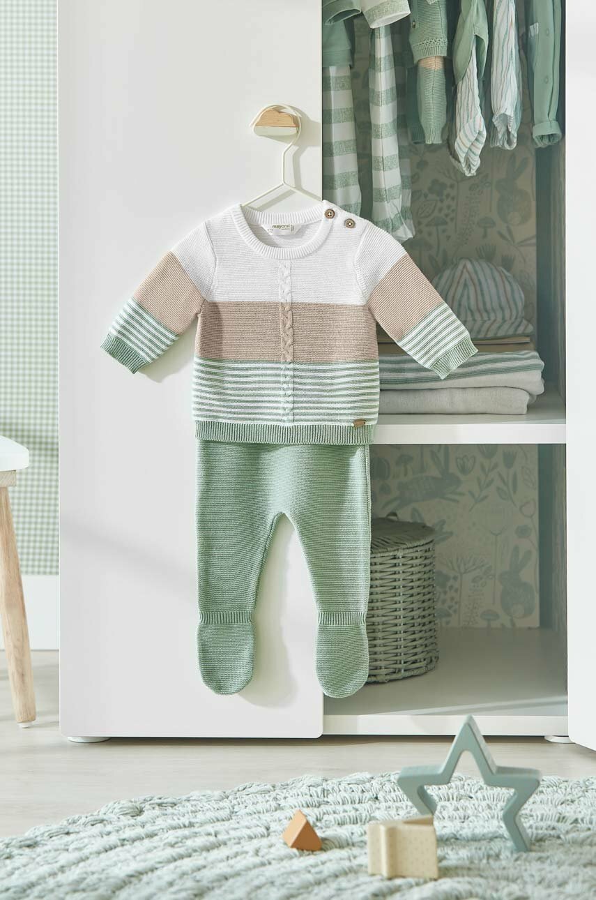 

Детский хлопковый комплект Mayoral Newborn цвет бирюзовый
