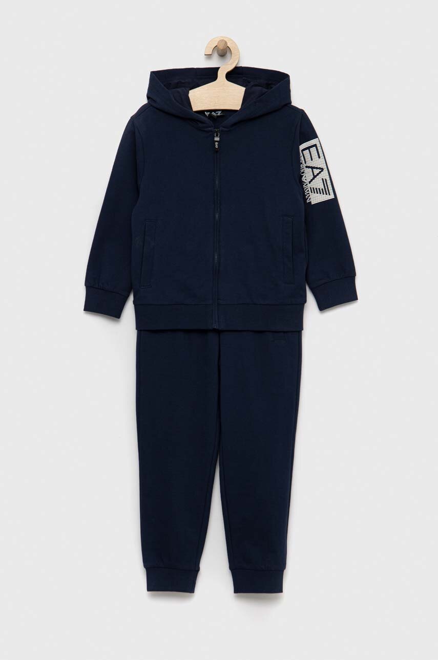 

Детски анцуг EA7 Emporio Armani в тъмносиньо, Тъмносин
