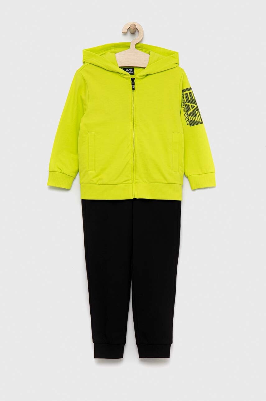 Ea7 emporio armani trening copii culoarea verde