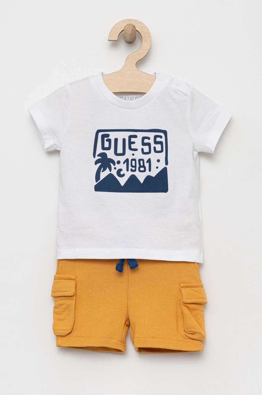 

Дитячий бавовняний комплект Guess колір білий