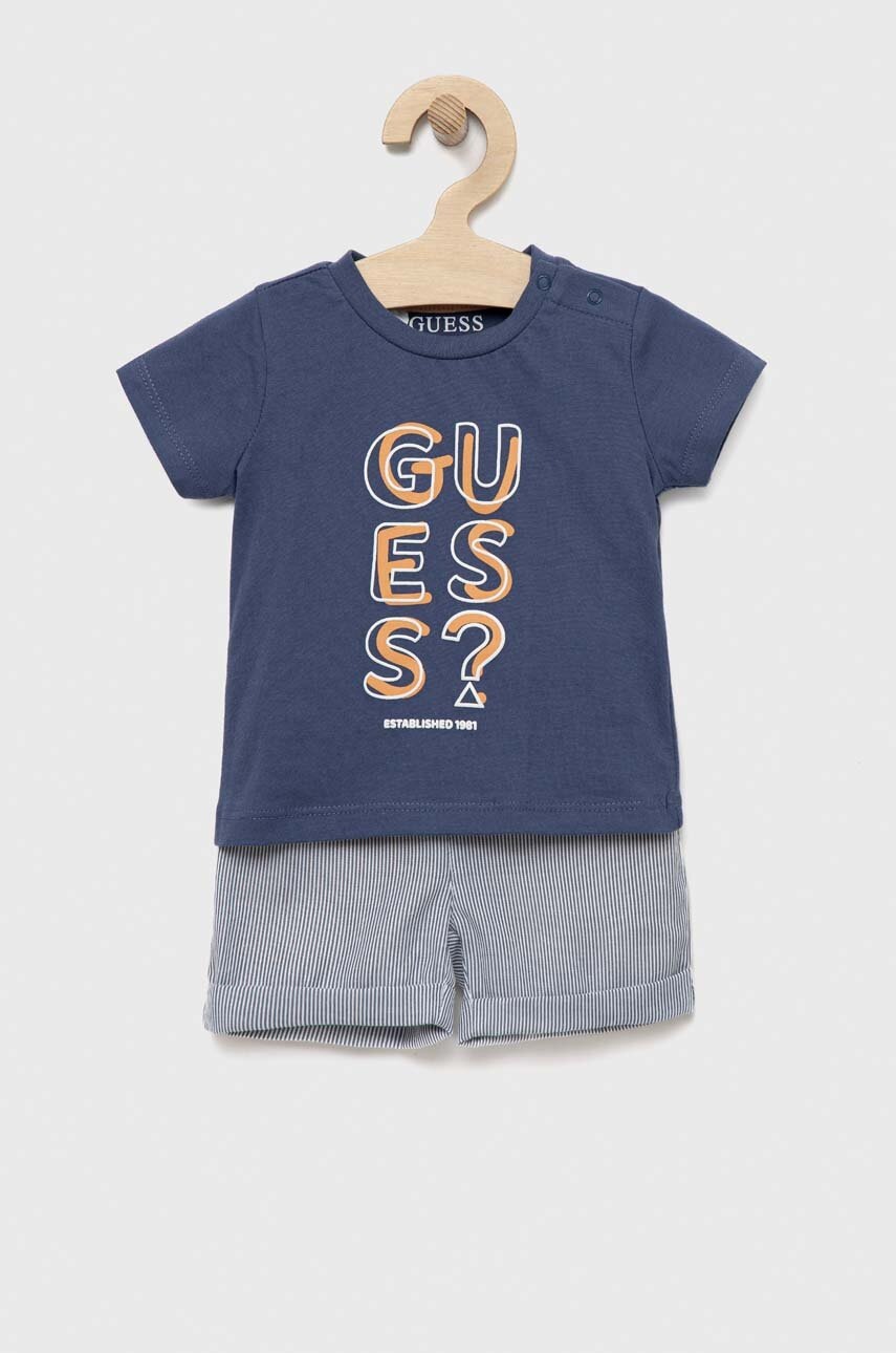 

Комплект за бебета Guess в синьо, Син