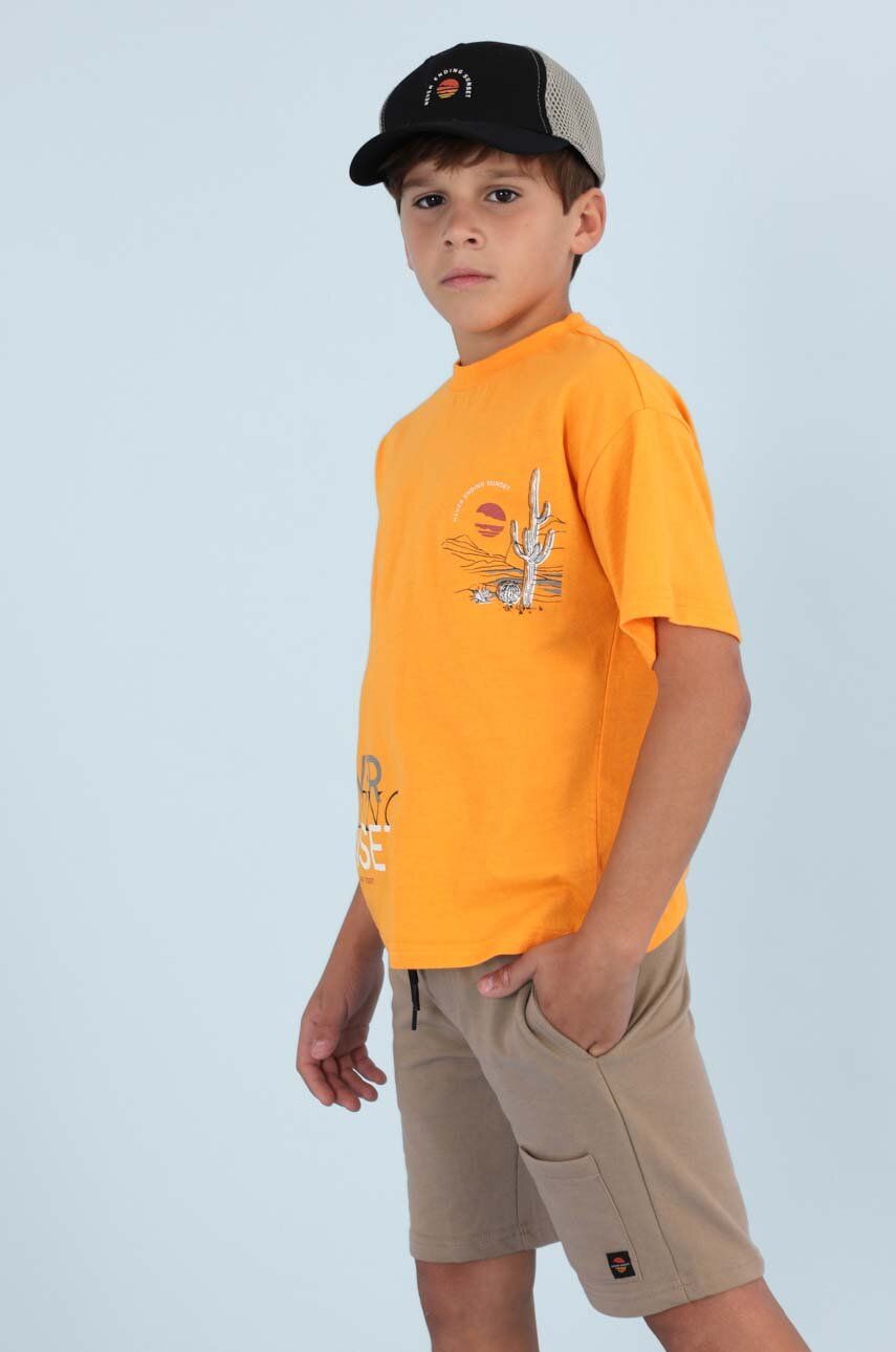 E-shop Dětská bavlněná souprava Mayoral oranžová barva