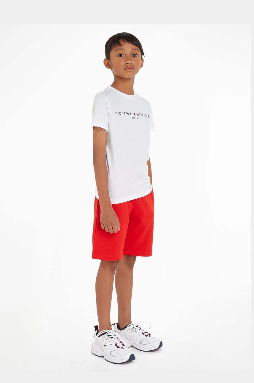 

Детски памучен комплект Tommy Hilfiger в червено, Червен