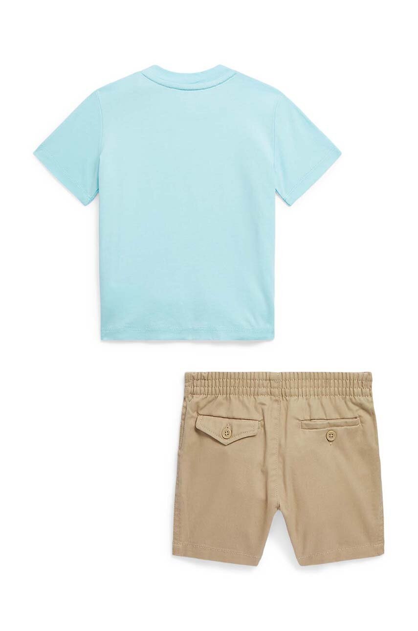 Детский хлопковый комплект Polo Ralph Lauren цвет зелёный