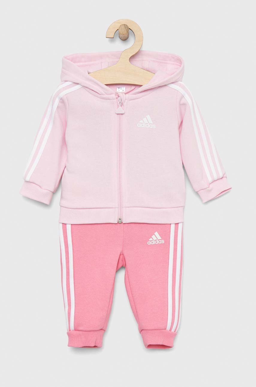 

Детски анцуг adidas I 3S FZ FL JOG в розово, Розов