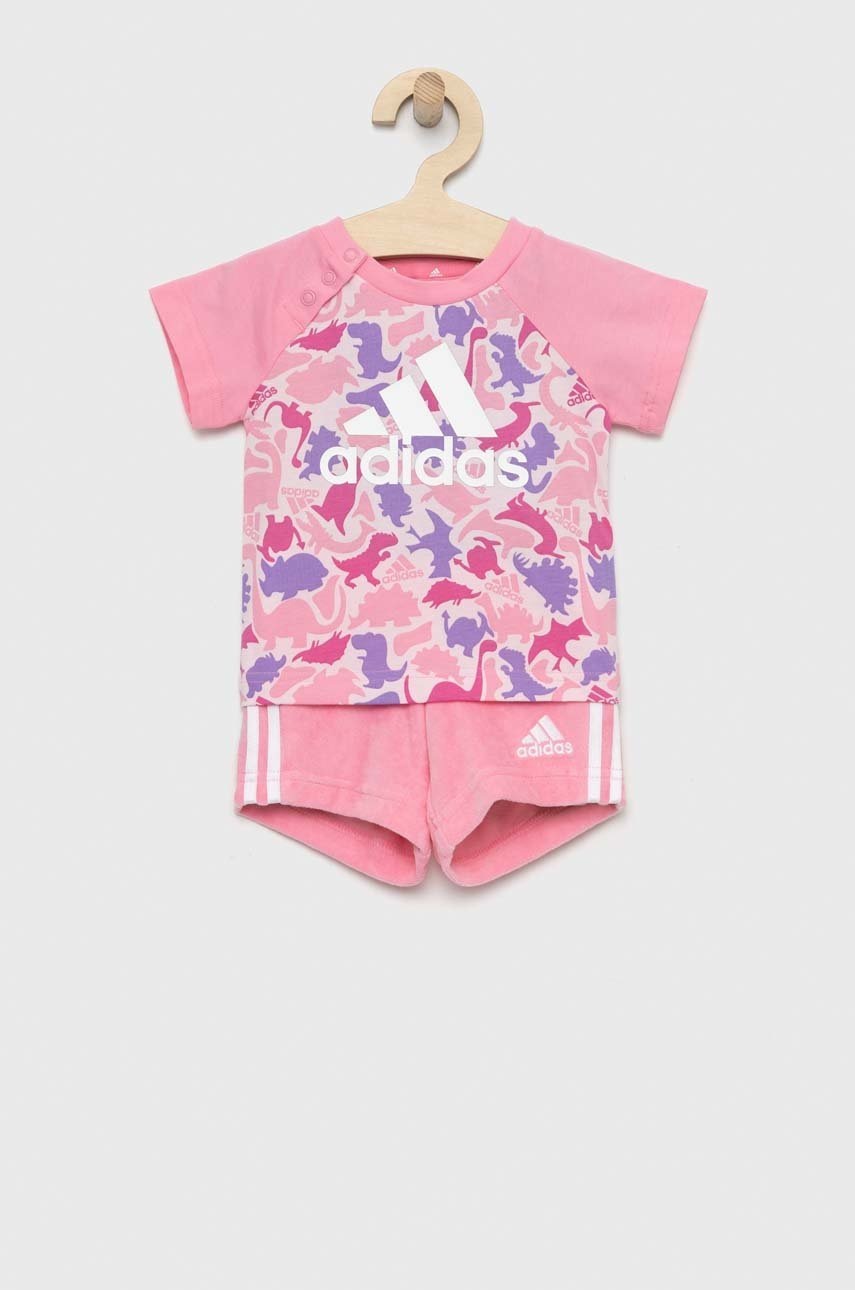 

Детски комплект adidas I AOP CO T SET в розово, Розов