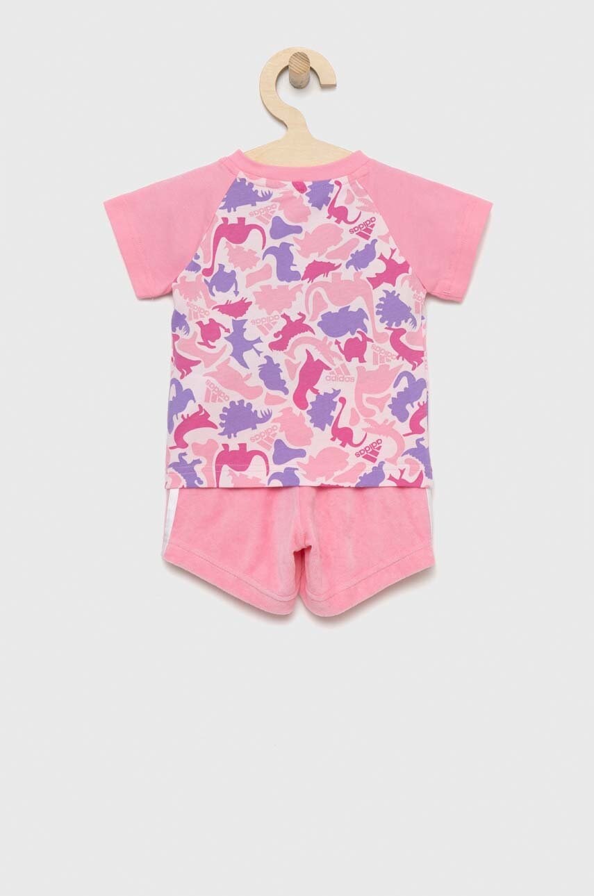 

Дитячий комплект adidas I AOP CO T SET колір рожевий