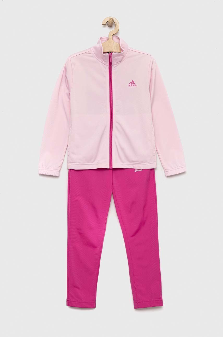 Levně Dětská tepláková souprava adidas G BL růžová barva