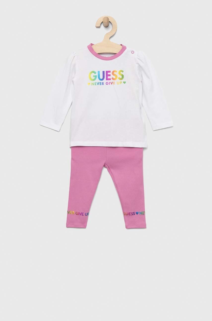 

Комплект за бебета Guess в розово, Розов