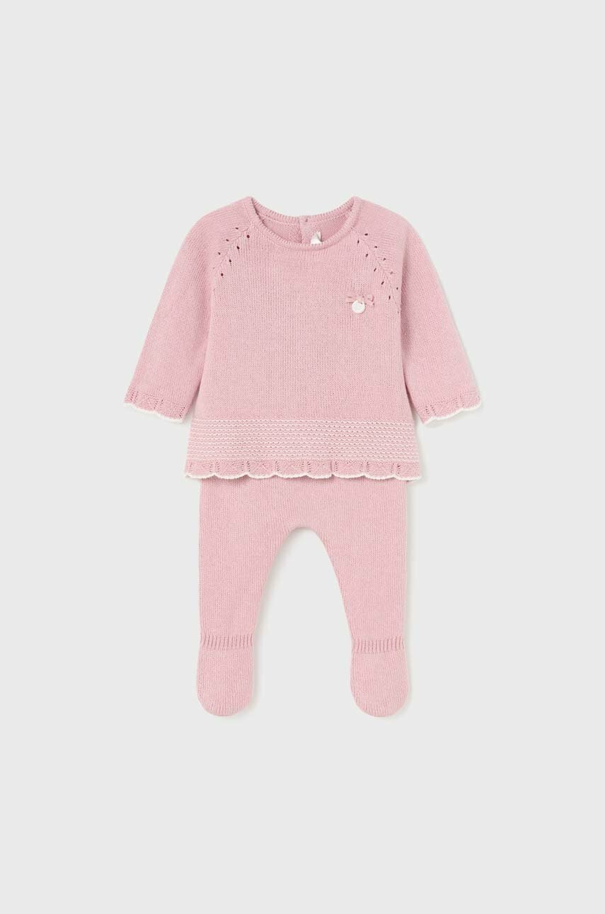 

Детский хлопковый комплект Mayoral Newborn цвет розовый