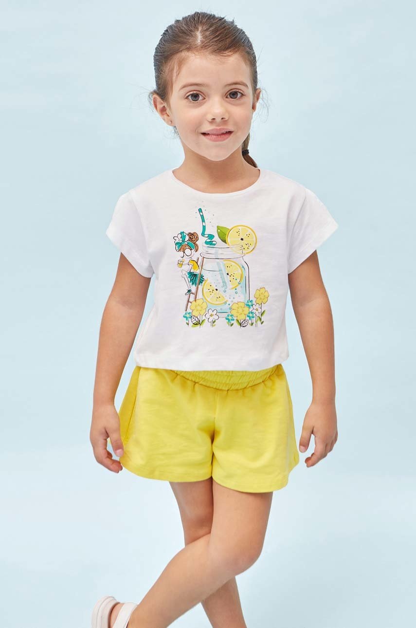 Дитячий бавовняний комплект Mayoral колір жовтий Дитячий бавовняний комплект Mayoral колір жовтий