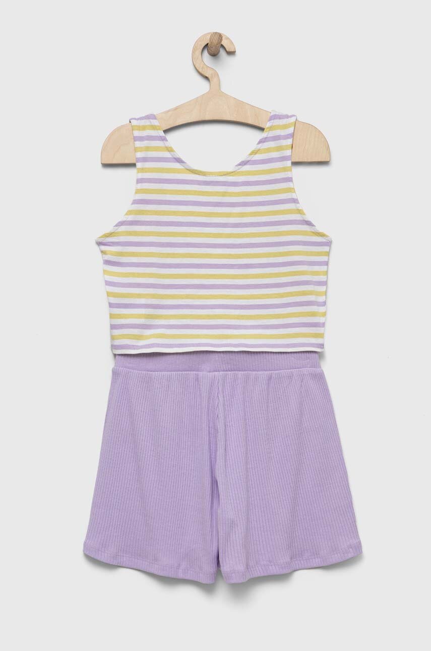 Детский комплект из хлопка United Colors of Benetton цвет фиолетовый
