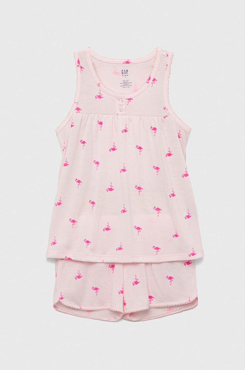Dětské pyžamo GAP růžová barva - růžová -  100 % Polyester