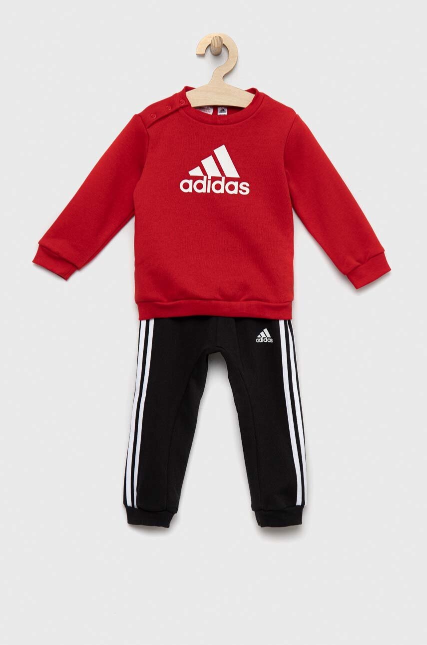 Levně Dětská tepláková souprava adidas I BOS LOGO červená barva