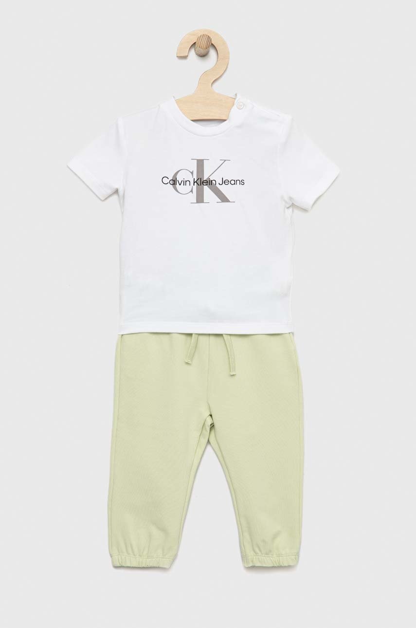 Комплект для немовлят Calvin Klein Jeans колір зелений
