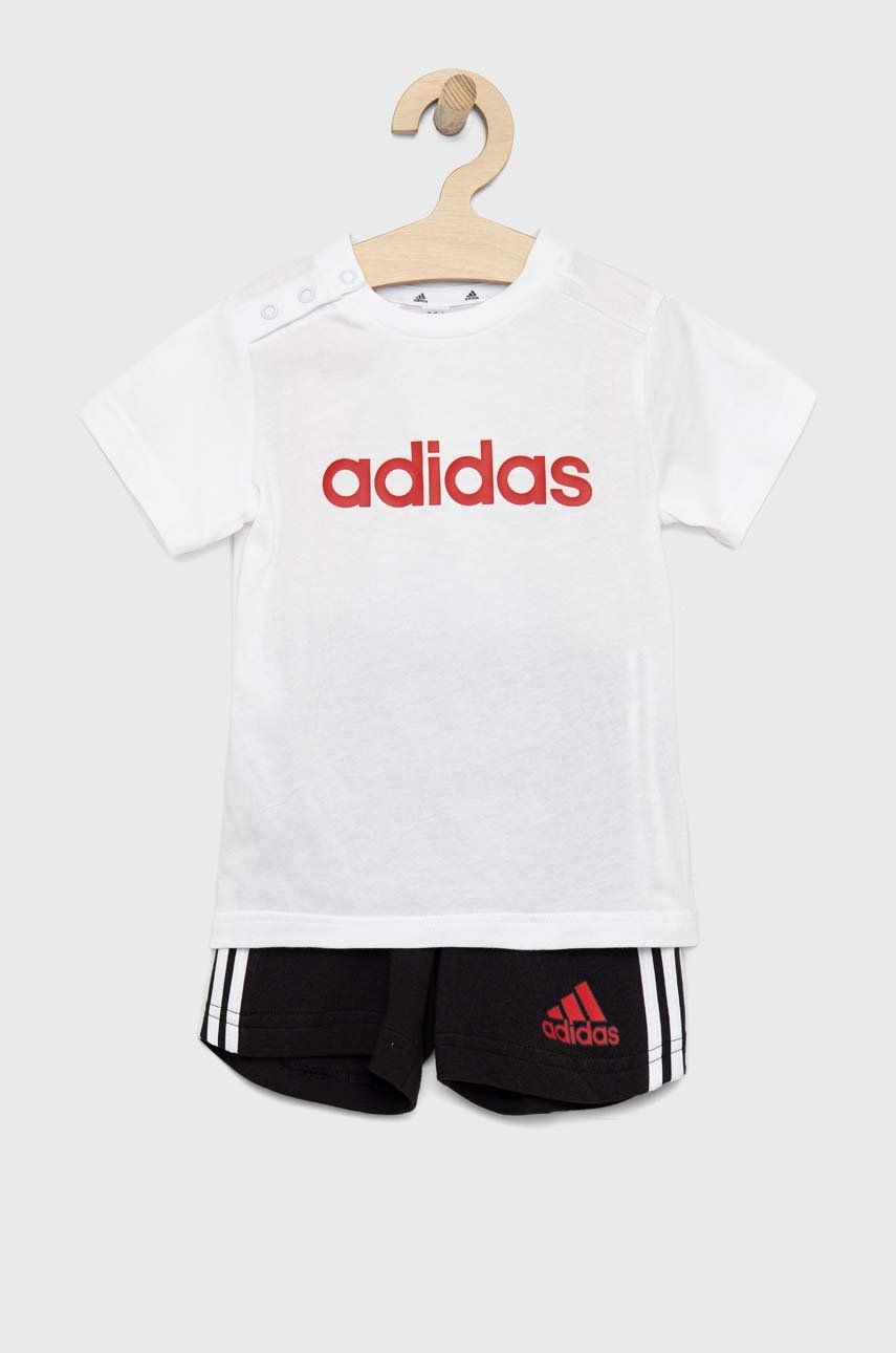 Adidas set de bumbac pentru copii I LIN CO T culoarea alb