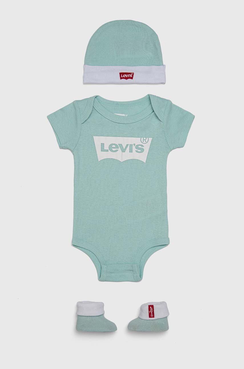 

Комплект за бебета Levi's в тюркоазено, Тюркоазен