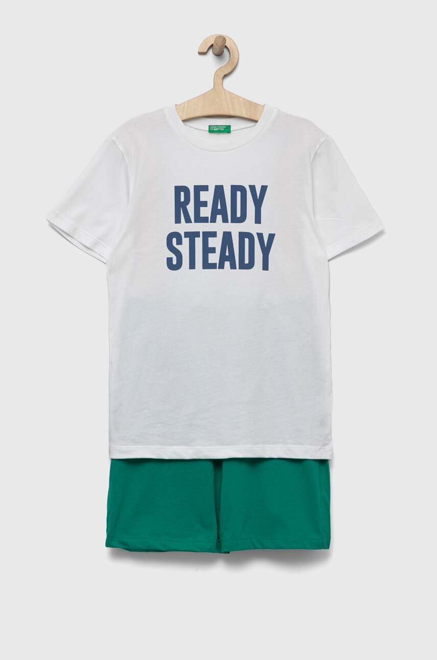 

Дитячий бавовняний комплект United Colors of Benetton колір зелений