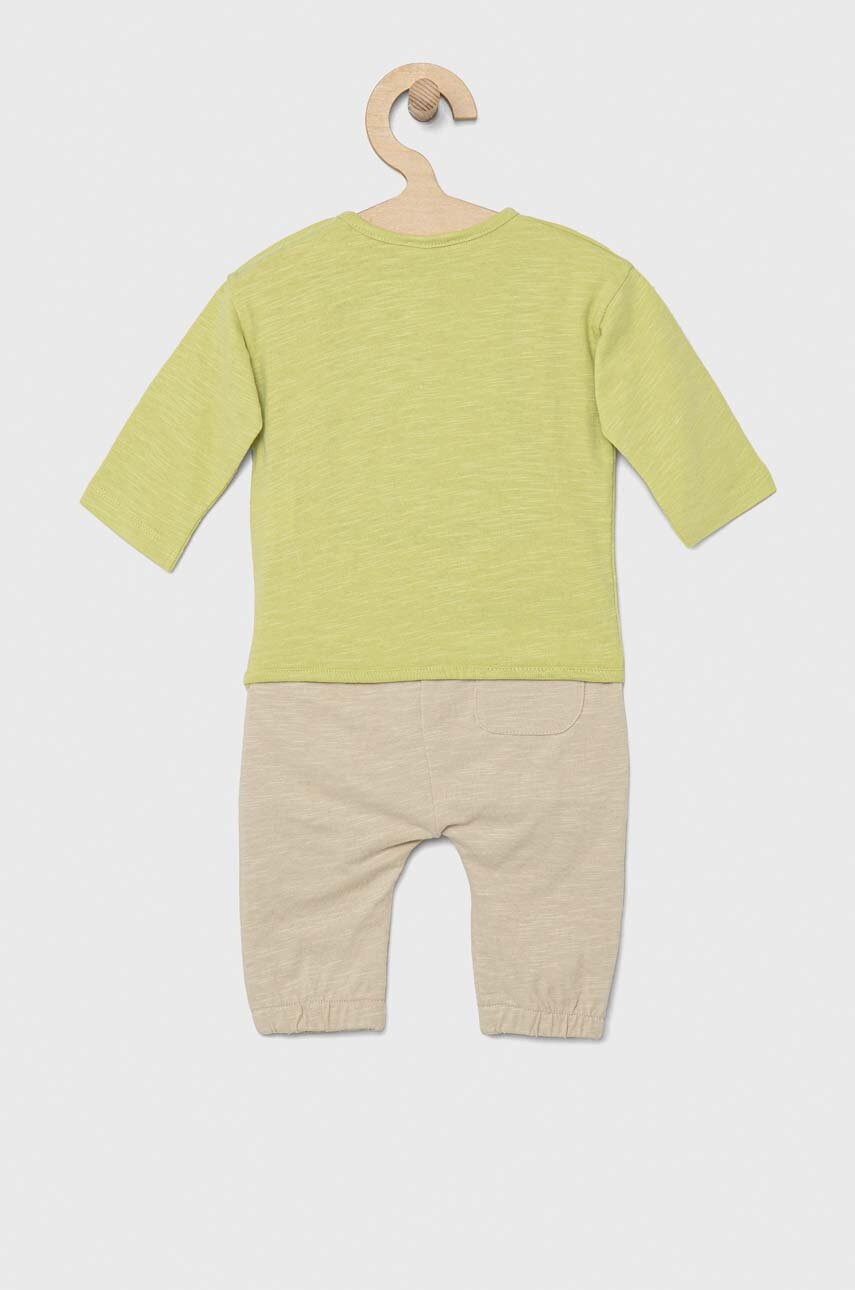 Дитячий бавовняний комплект United Colors of Benetton колір зелений