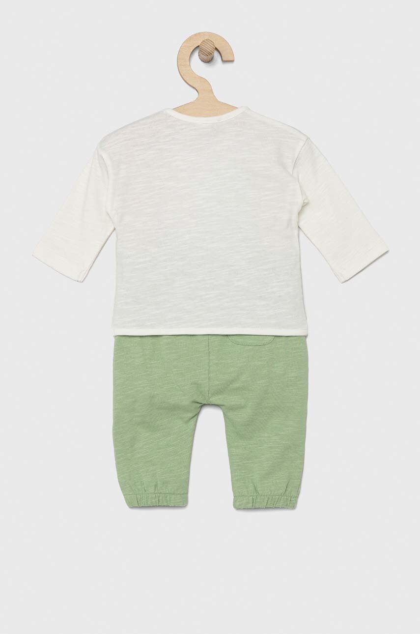 Дитячий бавовняний комплект United Colors of Benetton колір зелений