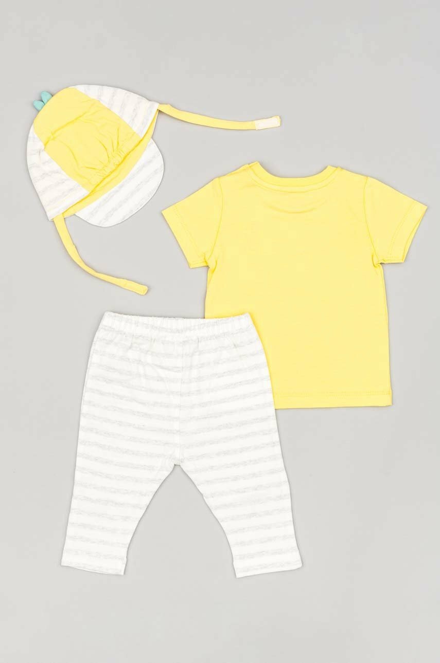 Дитячий бавовняний комплект zippy колір жовтий
