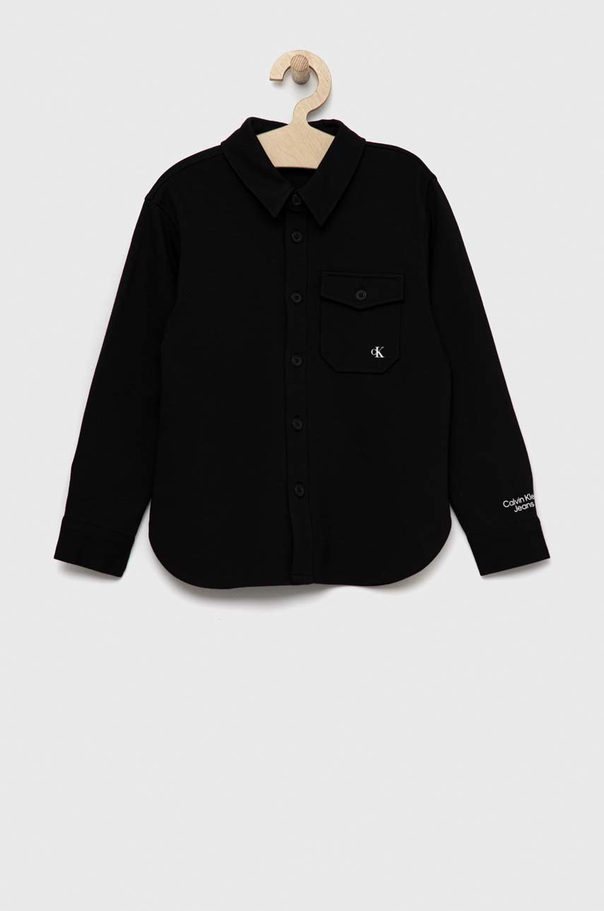 

Детска риза Calvin Klein Jeans в черно, Черен
