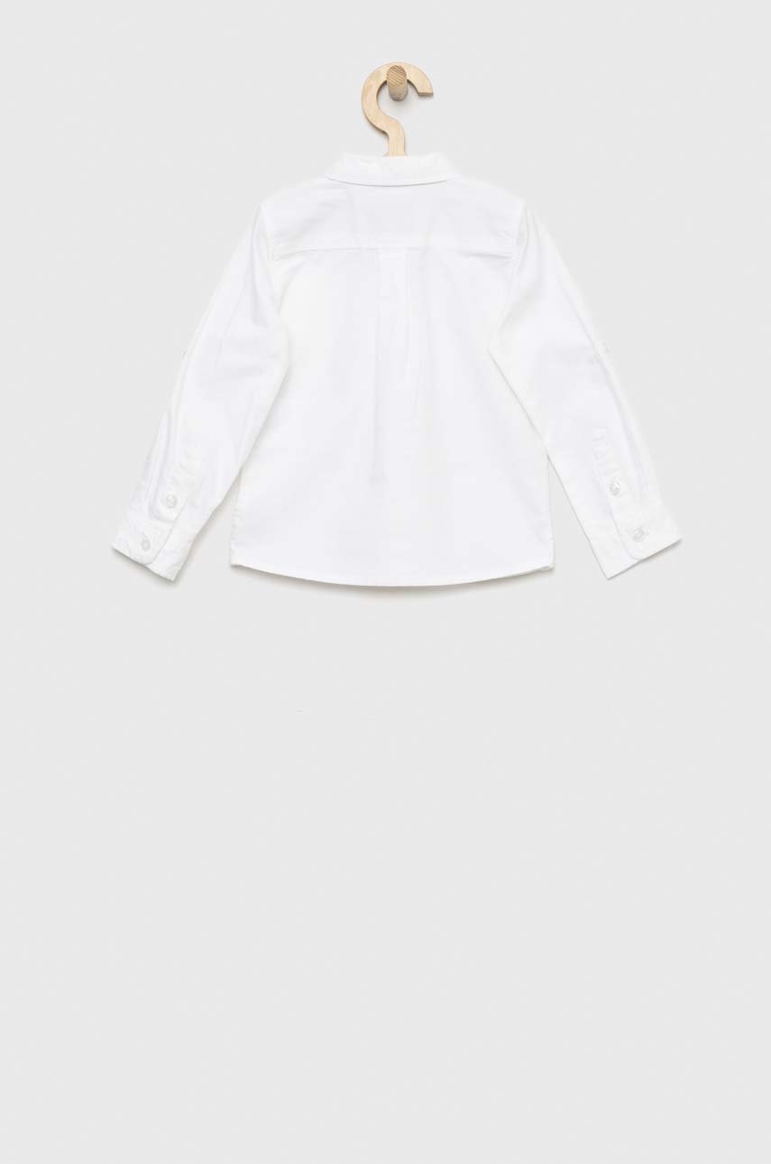 Детская хлопковая рубашка Guess цвет белый Детская хлопковая рубашка Guess цвет белый
