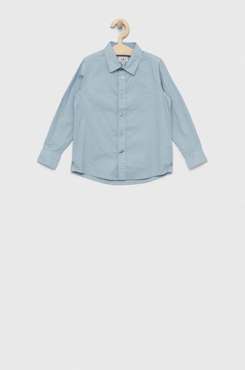 Dětská košile Pepe Jeans Non-denim - modrá -  98 % Bavlna