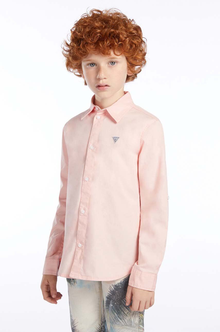 Dětská košile Guess růžová barva - růžová -  97 % Bavlna