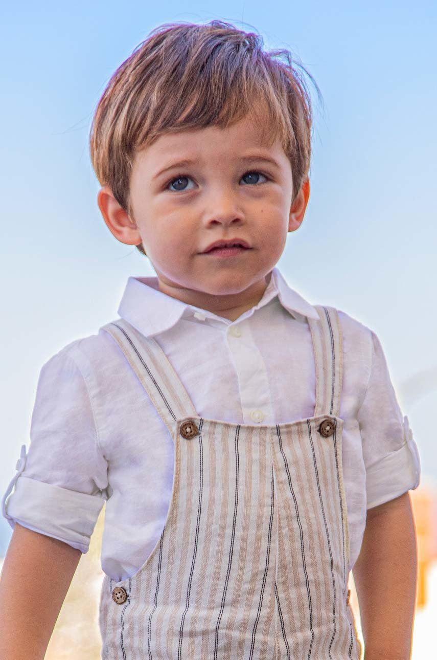 Детская хлопковая рубашка Mayoral цвет белый Детская хлопковая рубашка Mayoral цвет белый