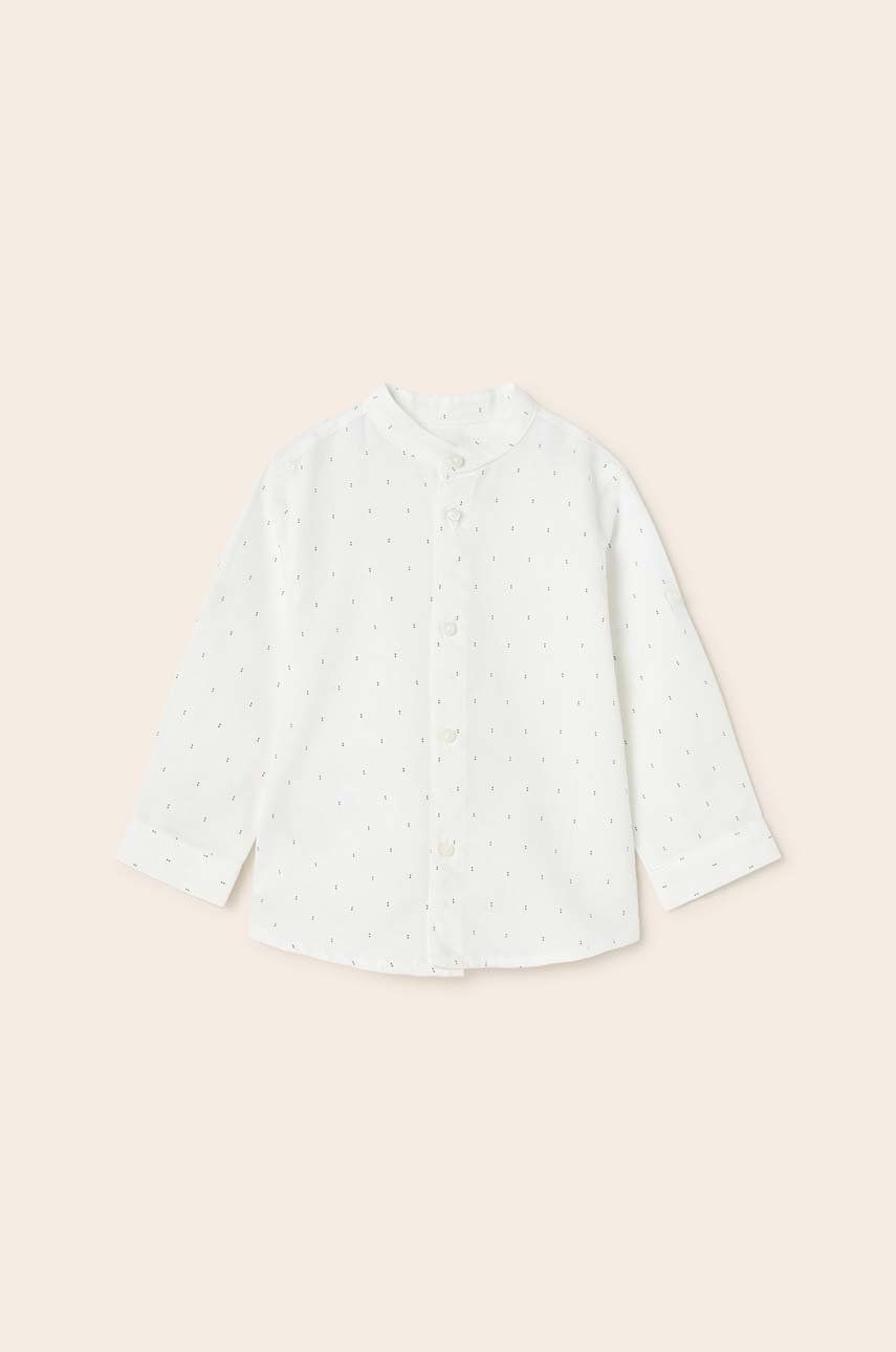 Dětská košile s příměsí lnu Mayoral bílá barva - bílá -  67 % Bavlna