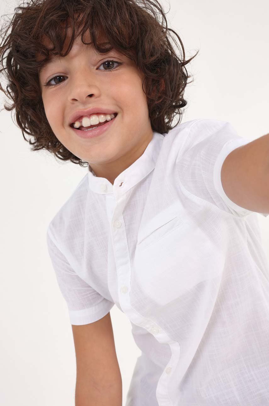 Детская хлопковая рубашка Mayoral цвет серый