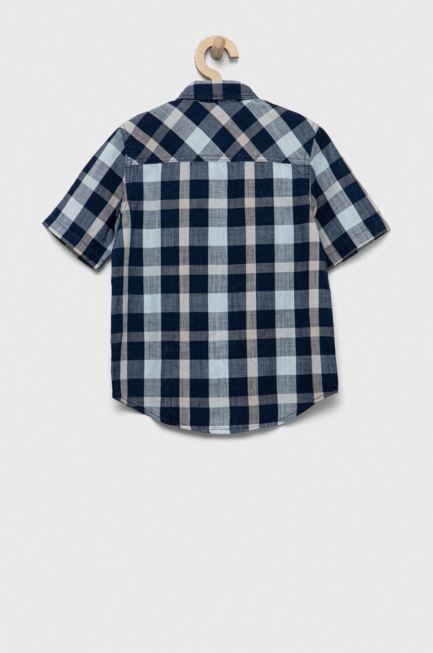 Детская хлопковая рубашка United Colors of Benetton цвет синий Детская хлопковая рубашка United Colors of Benetton цвет синий