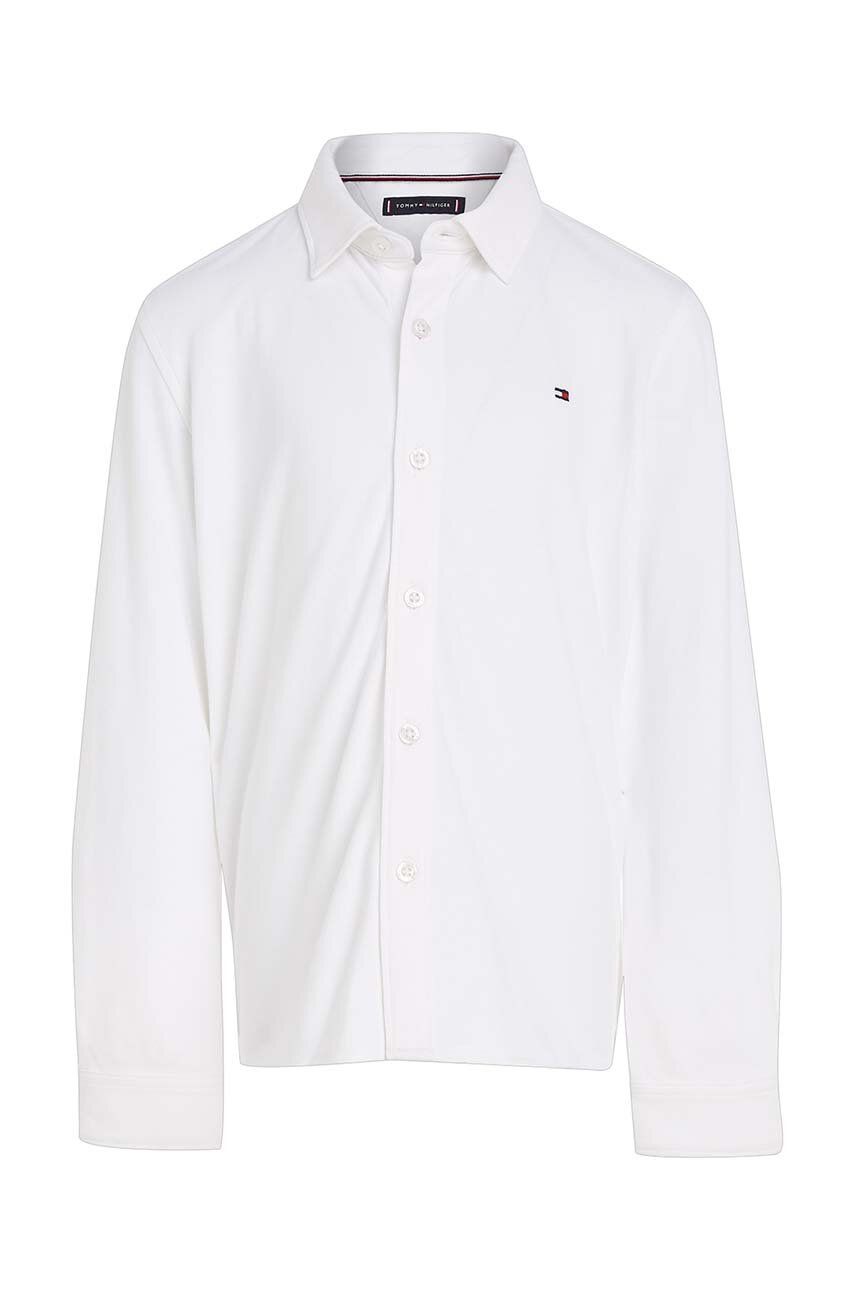 Dětská bavlněná košile Tommy Hilfiger bílá barva - bílá -  100 % Bavlna