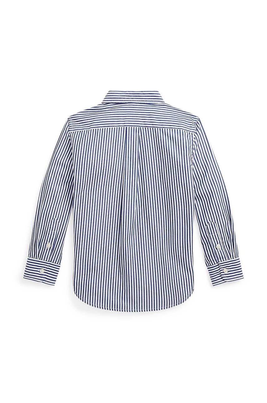 Детская хлопковая рубашка Polo Ralph Lauren цвет синий