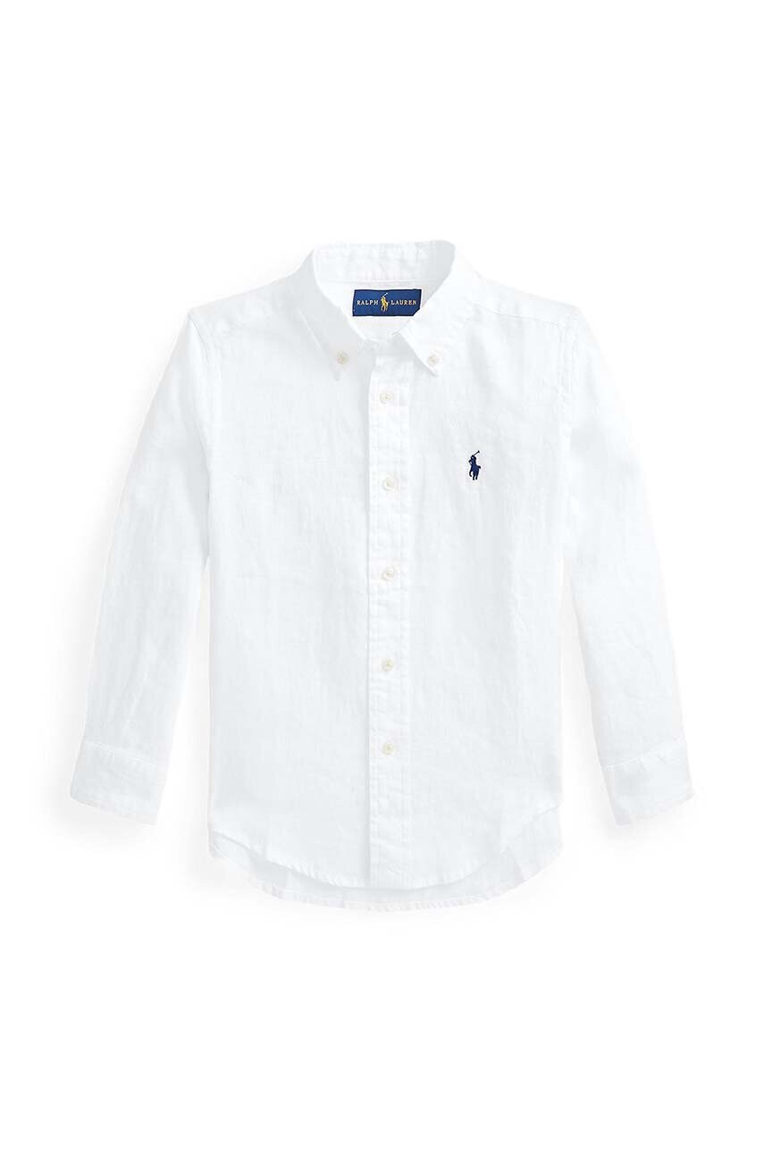 

Дитяча лляна сорочка Polo Ralph Lauren колір білий