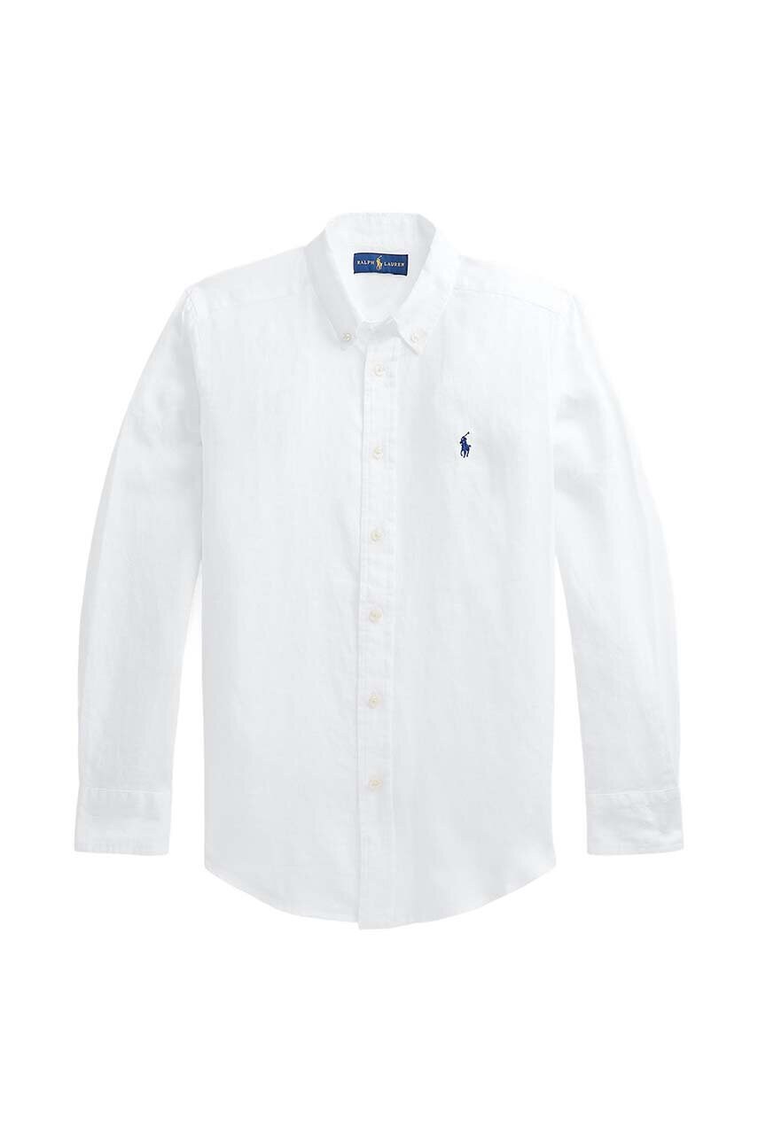 

Дитяча лляна сорочка Polo Ralph Lauren колір білий