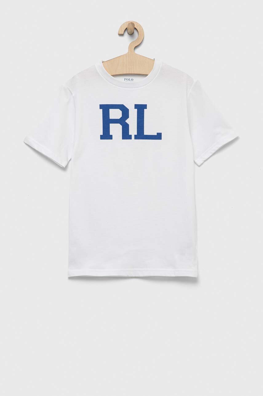 

Детская льняная рубашка Polo Ralph Lauren цвет белый