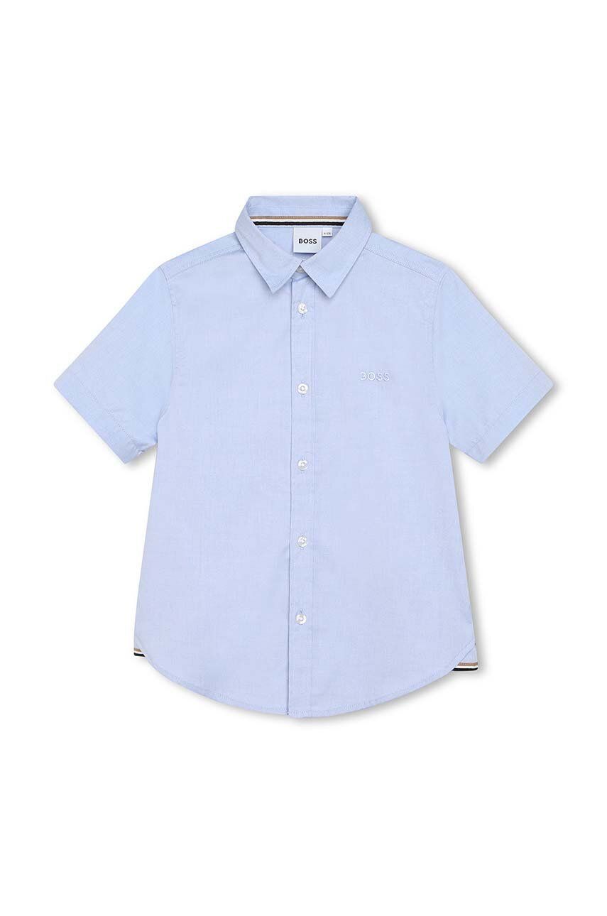 E-shop Dětská bavlněná košile BOSS