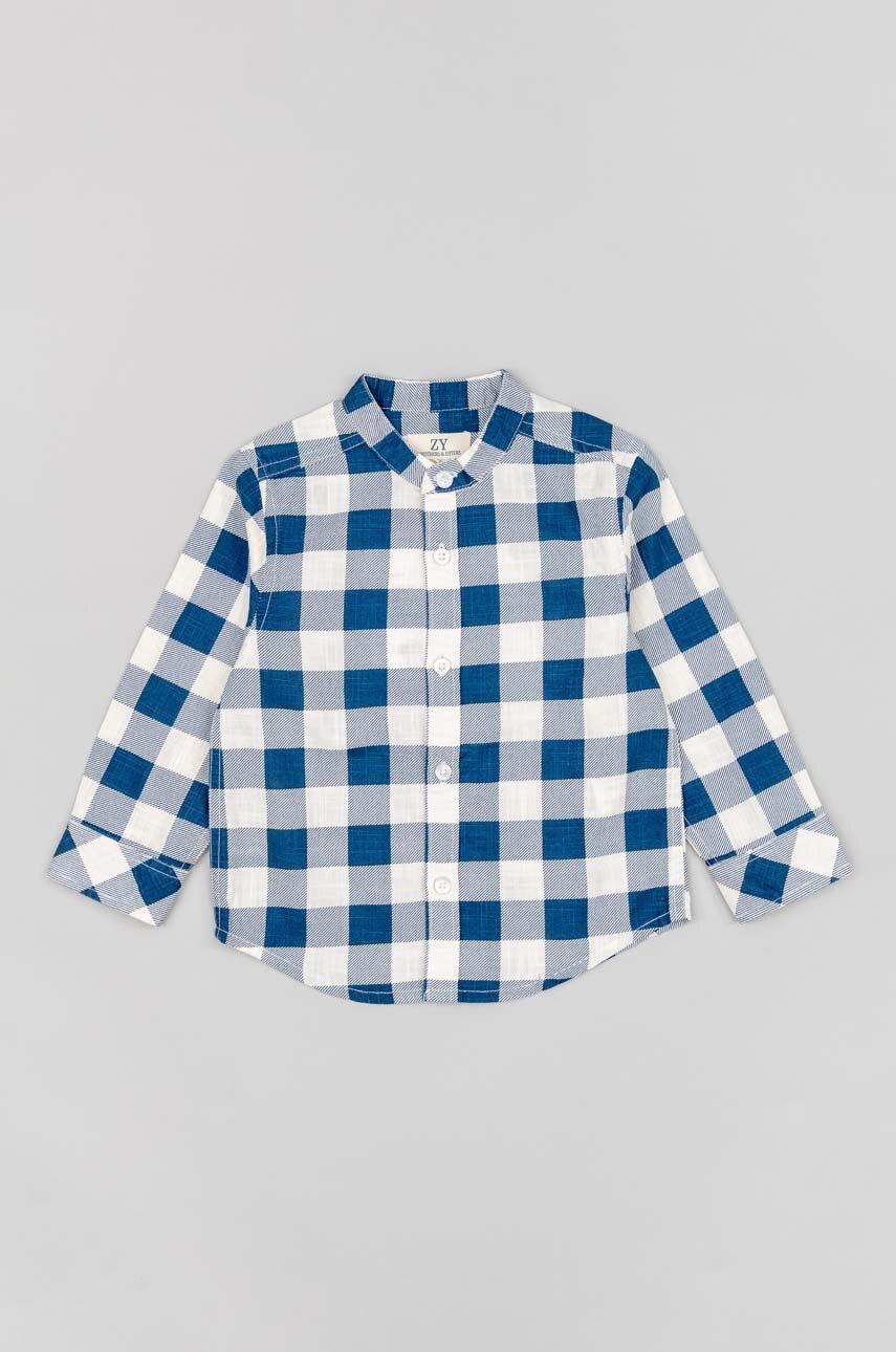 Dětská bavlněná košilka zippy tmavomodrá barva - námořnická modř -  100 % Bavlna