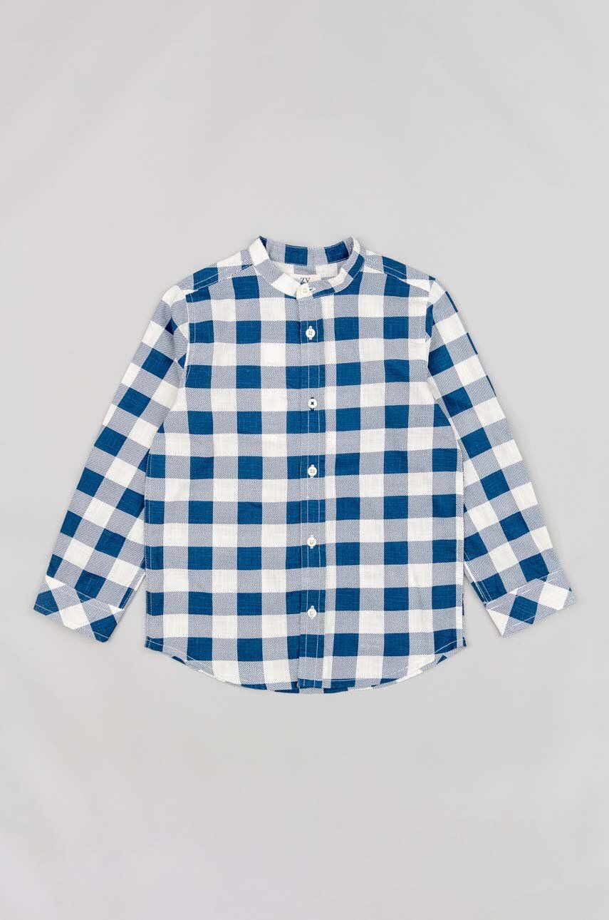 E-shop Dětská bavlněná košile zippy tmavomodrá barva