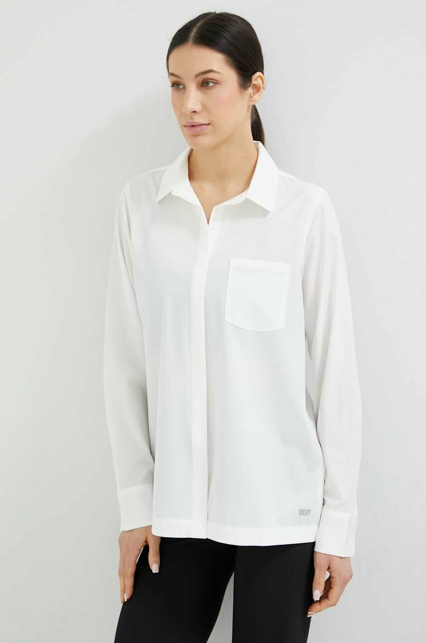 

Сорочка Dkny жіноча колір білий regular класичний комір
