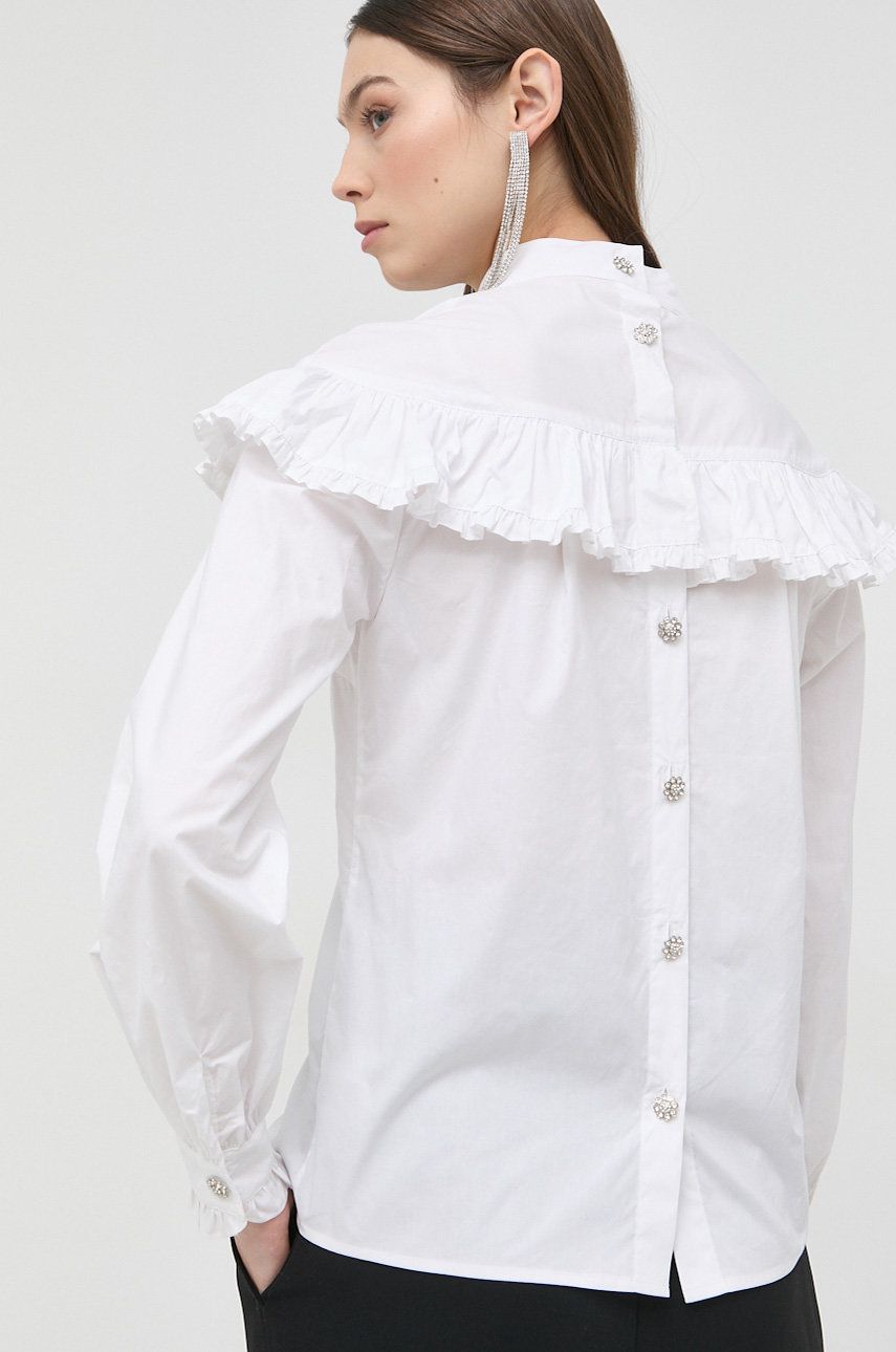 Custommade camasa din bumbac femei, culoarea alb, regular