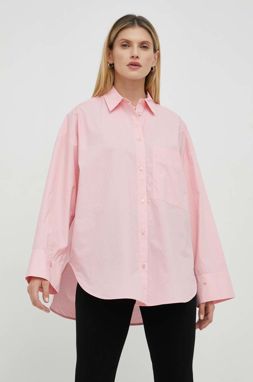 Košile By Malene Birger růžová barva, relaxed, s klasickým límcem